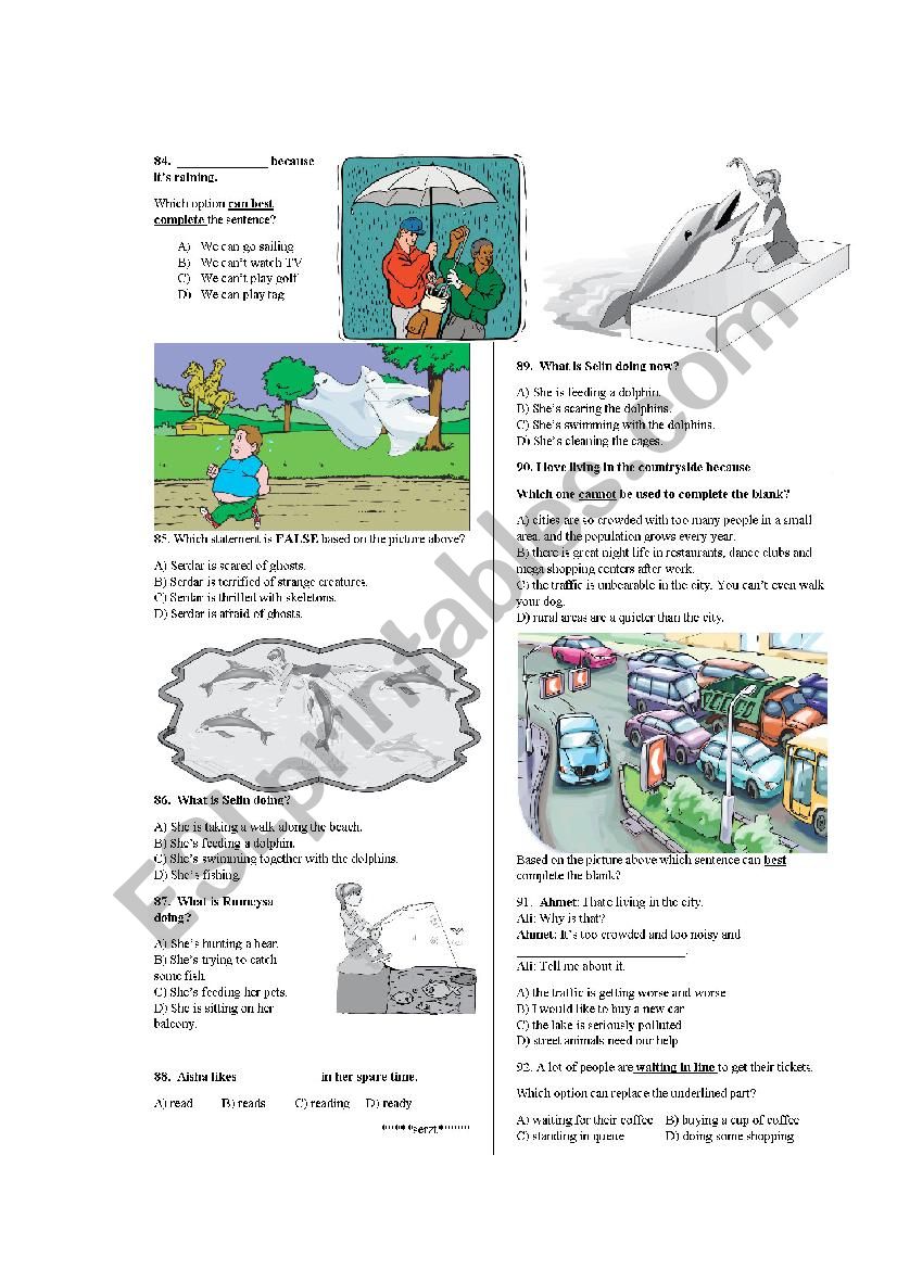 Elementary Revision (part 5) [daily routines, weather,feelings,present simple vs. cont etc..)